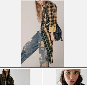 NWOT Free People Rodeo Plaid Duster Size Small We The Free